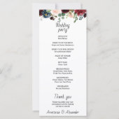 Carte du programme de mariage. (Dos)