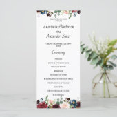 Carte du programme de mariage. (Debout devant)