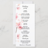 Carte du programme de mariage. (Dos)