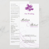 Carte du programme de mariage à l'aquarelle violet (Devant / Derrière)