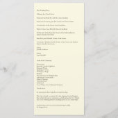 Carte du programme de mariage Aqua Watercolor (Dos)