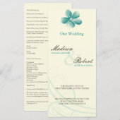 Carte du programme de mariage Aqua Watercolor (Devant / Derrière)