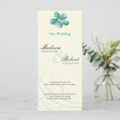 Carte du programme de mariage Aqua Watercolor (Debout devant)