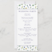 Carte du programme de mariage aux fleurs jaunes bl (Dos)