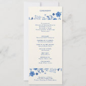 Carte du programme de mariage bleu rustique (Dos)