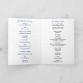 Carte du programme de mariage Blue Floral Foliage (Intérieur)