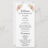 Carte du programme de mariage Boho blanc (Devant)