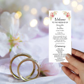 Carte du programme de mariage Boho blanc