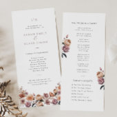 Carte du programme de mariage Boho Purple Floral G