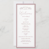 Carte du programme de mariage chic Rose Botanical  (Devant)