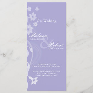 Carte du programme de mariage de la succursale de