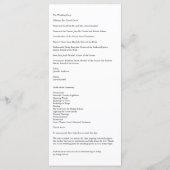 Carte du programme de mariage de la succursale de  (Dos)