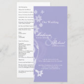 Carte du programme de mariage de la succursale de  (Devant / Derrière)