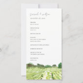 Carte du programme de mariage de vignoble Watercol (Devant)