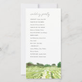 Carte du programme de mariage de vignoble Watercol (Dos)