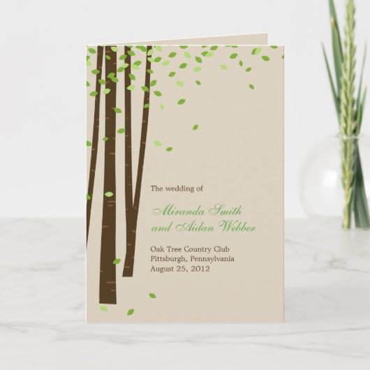 Carte du programme de mariage des arbres forestier (Devant)
