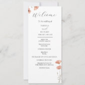 Carte du programme de mariage des fleurs orange du (Devant)