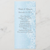 Carte du programme de mariage des flocons de neige (Dos)