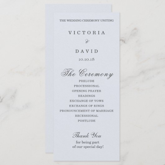 Carte du programme de mariage des forêts enchantée (Devant / Derrière)
