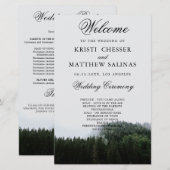 Carte du programme de mariage des forêts pluviales (Devant / Derrière)