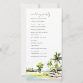 Carte du programme de mariage des palmiers côtiers (Dos)