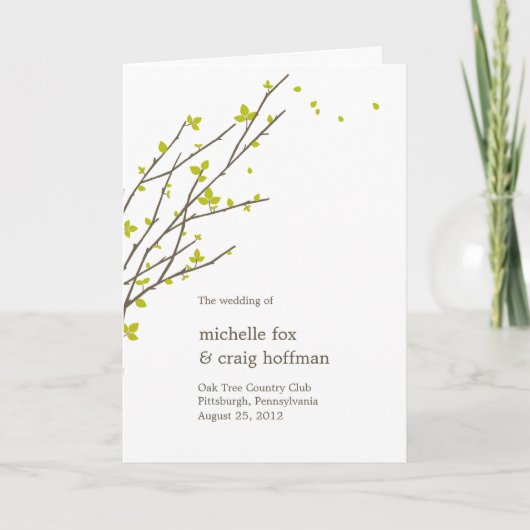 Carte du programme de mariage des succursales flor (Devant)