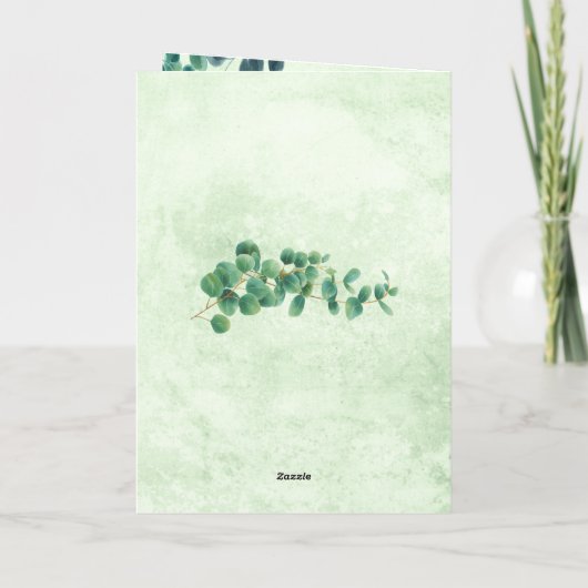 Carte du programme de mariage Feuille Eucalyptus c (Dos)