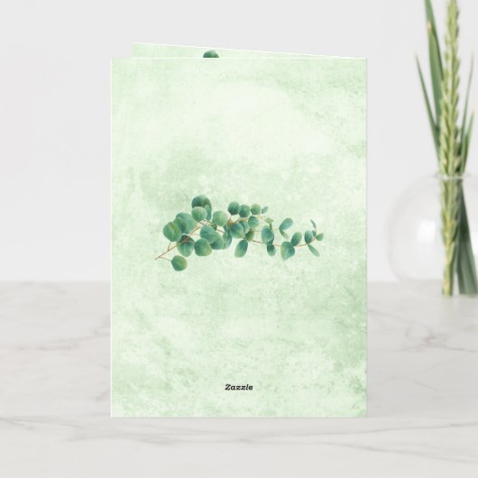 Carte du programme de mariage Feuille Eucalyptus g (Dos)