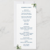 Carte du programme de mariage floral pourpre (Dos)