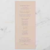 Carte du programme de mariage Fringe moderne (Dos)