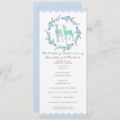 Carte du programme de mariage hivernal des cerfs e (Devant / Derrière)