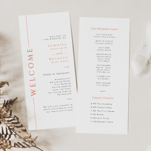 Carte du programme de mariage minimal pour la typo