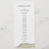 Carte du programme de mariage moderne en marbre et (Dos)