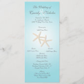 Carte du programme de mariage Ocean Starfish (Devant)