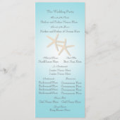 Carte du programme de mariage Ocean Starfish (Dos)