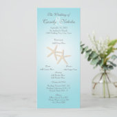 Carte du programme de mariage Ocean Starfish (Debout devant)