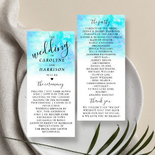 Carte du programme de mariage Ombre Watercolor - B