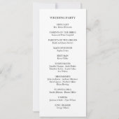 Carte du programme de mariage Orchidée en blanc (Dos)