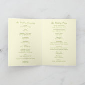 Carte du programme de mariage Palm Beach - Vert (Intérieur)