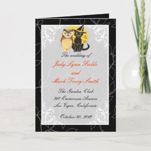 Carte du programme de mariage pour les chats et le