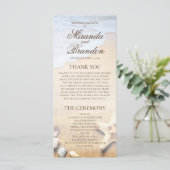 Carte du programme de mariage pour Starfish Beach (Debout devant)