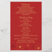 Carte du programme de mariage Red & Gold Cherry Bl (Dos)