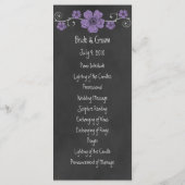 Carte du programme de mariage Rose de Chalkboard v (Dos)