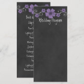 Carte du programme de mariage Rose de Chalkboard v (Devant / Derrière)