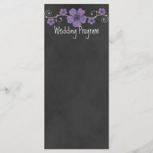 Carte du programme de mariage Rose de Chalkboard v