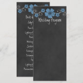 Carte du programme de mariage Rose de tableau noir (Devant / Derrière)