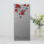 Carte du programme de mariage Rose enchantée (Debout devant)