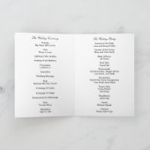 Carte du programme de mariage Rose Greenery Foliag (Intérieur)