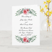 Carte du programme de mariage Rose Greenery Foliag (Fleur jaune)