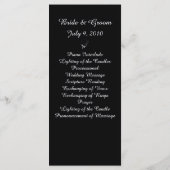 Carte du programme de mariage rose Noire (Dos)